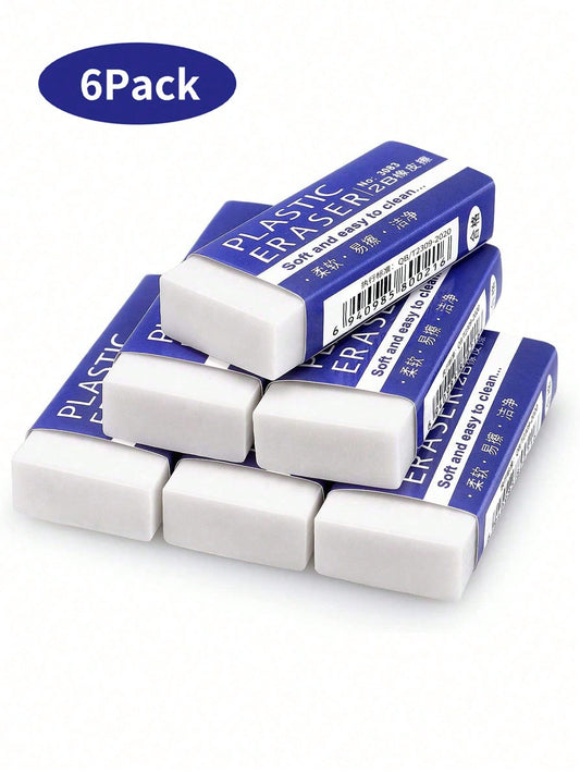 30/24/12/6/4/3/2/1 Pack Optional Pencil Erasers, Rectangular White Erasers For School And Office, Professional Art Erasers For Drawing And Sketching, Smudge-Free Soft Vinyl Erasers