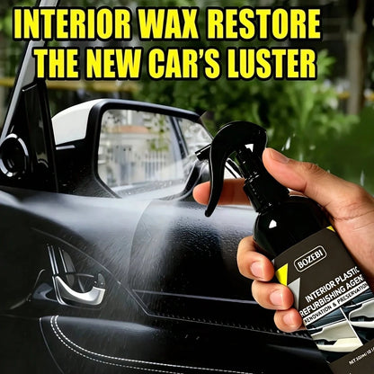300ml/10.14fl.Oz BOZEBI Multi-Functional Car Interior Refurbishing Agent, Large Capacity, Long-Lasting Protection, Suitable For Car Interiors, Steering Wheel, Plastic, Dashboard, Fabric, And Seats- A