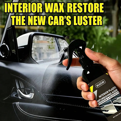 300ml/10.14fl.Oz BOZEBI Multi-Functional Car Interior Refurbishing Agent, Large Capacity, Long-Lasting Protection, Suitable For Car Interiors, Steering Wheel, Plastic, Dashboard, Fabric, And Seats- A