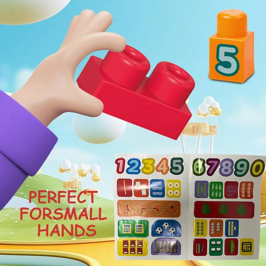 30Pcs Educational Number Stacking Blocks Set With Decals, Big Building Blocks For Toddlers 12M+, STEM Math Learning & Counting Toys, Fine Motor Skills