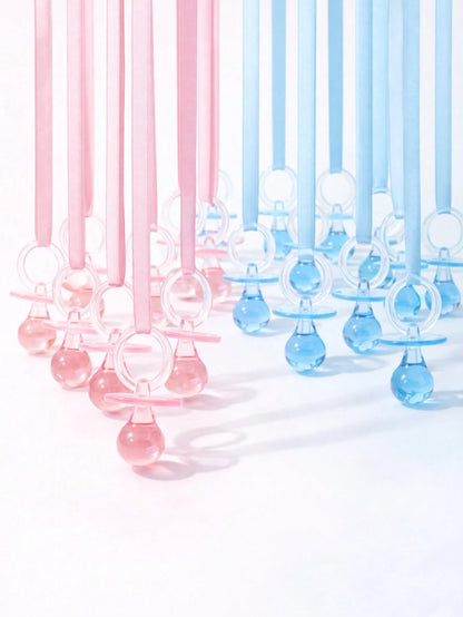 30pcs Large Plastic Pacifiers, Suitable For Baby Shower Party Decoration DIY, Gender Reveal Party Tabletop Decor/Scavenger Hunt Props (Pink, 2.75 Inches)