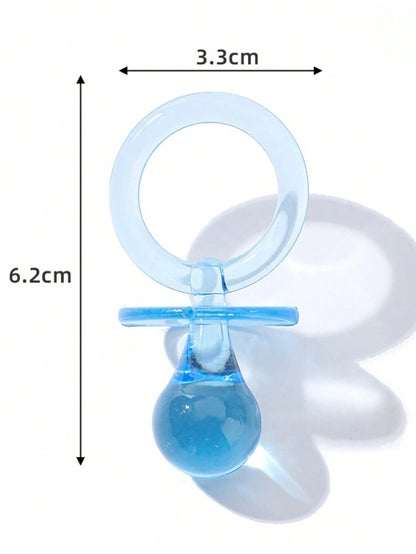 30pcs Large Plastic Pacifiers, Suitable For Baby Shower Party Decoration DIY, Gender Reveal Party Tabletop Decor/Scavenger Hunt Props (Pink, 2.75 Inches)