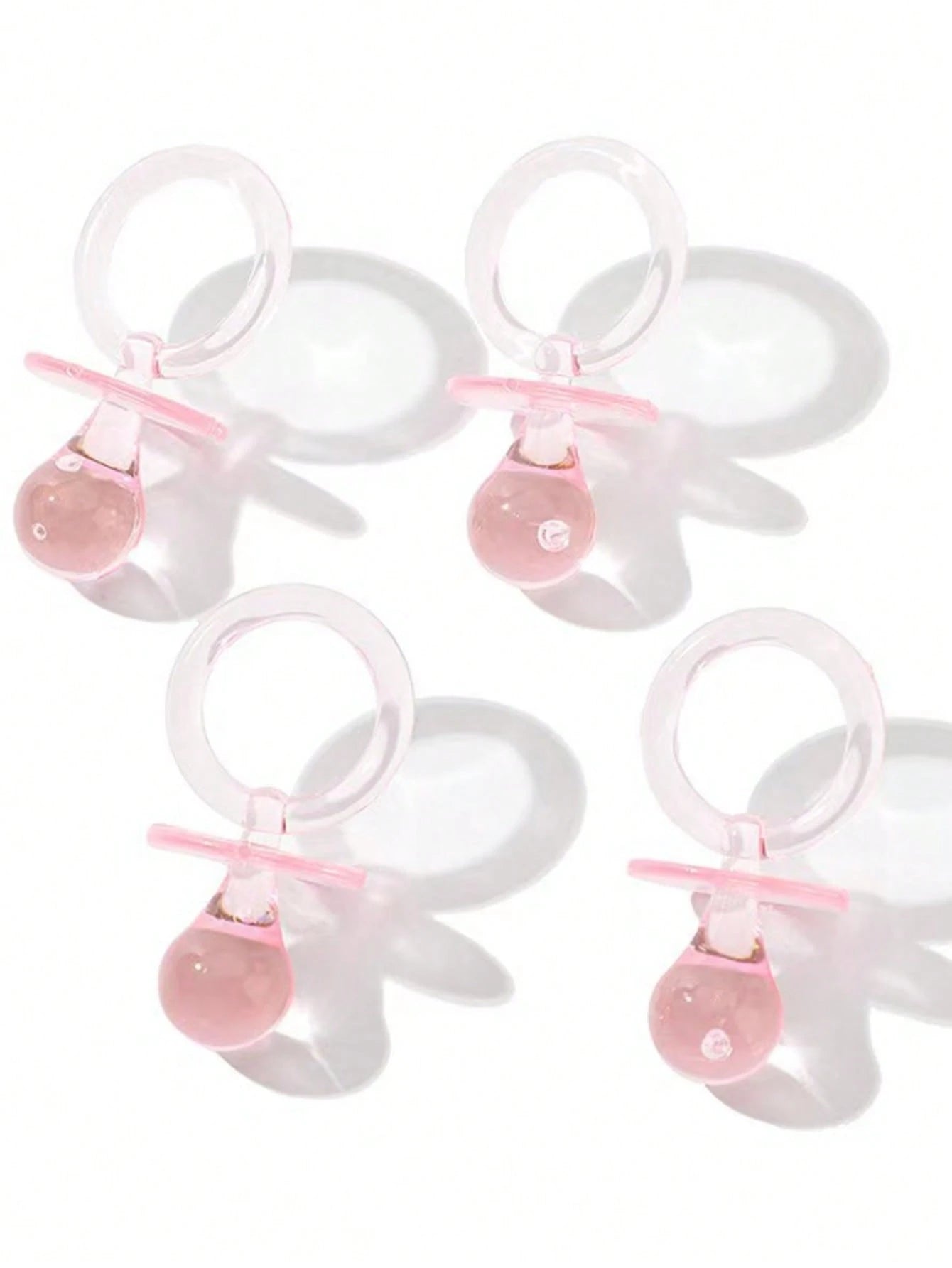 30pcs Large Plastic Pacifiers, Suitable For Baby Shower Party Decoration DIY, Gender Reveal Party Tabletop Decor/Scavenger Hunt Props (Pink, 2.75 Inches)