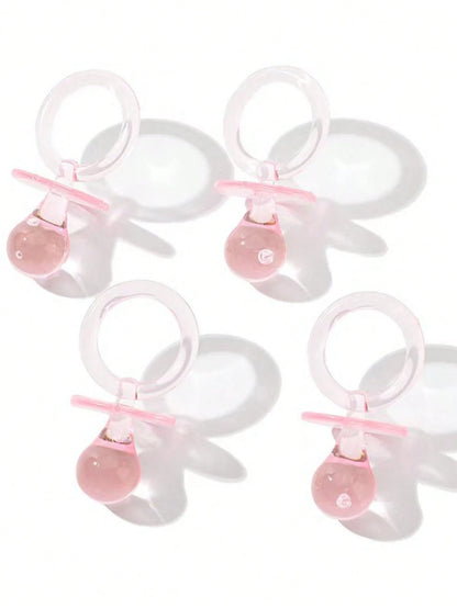 30pcs Large Plastic Pacifiers, Suitable For Baby Shower Party Decoration DIY, Gender Reveal Party Tabletop Decor/Scavenger Hunt Props (Pink, 2.75 Inches)