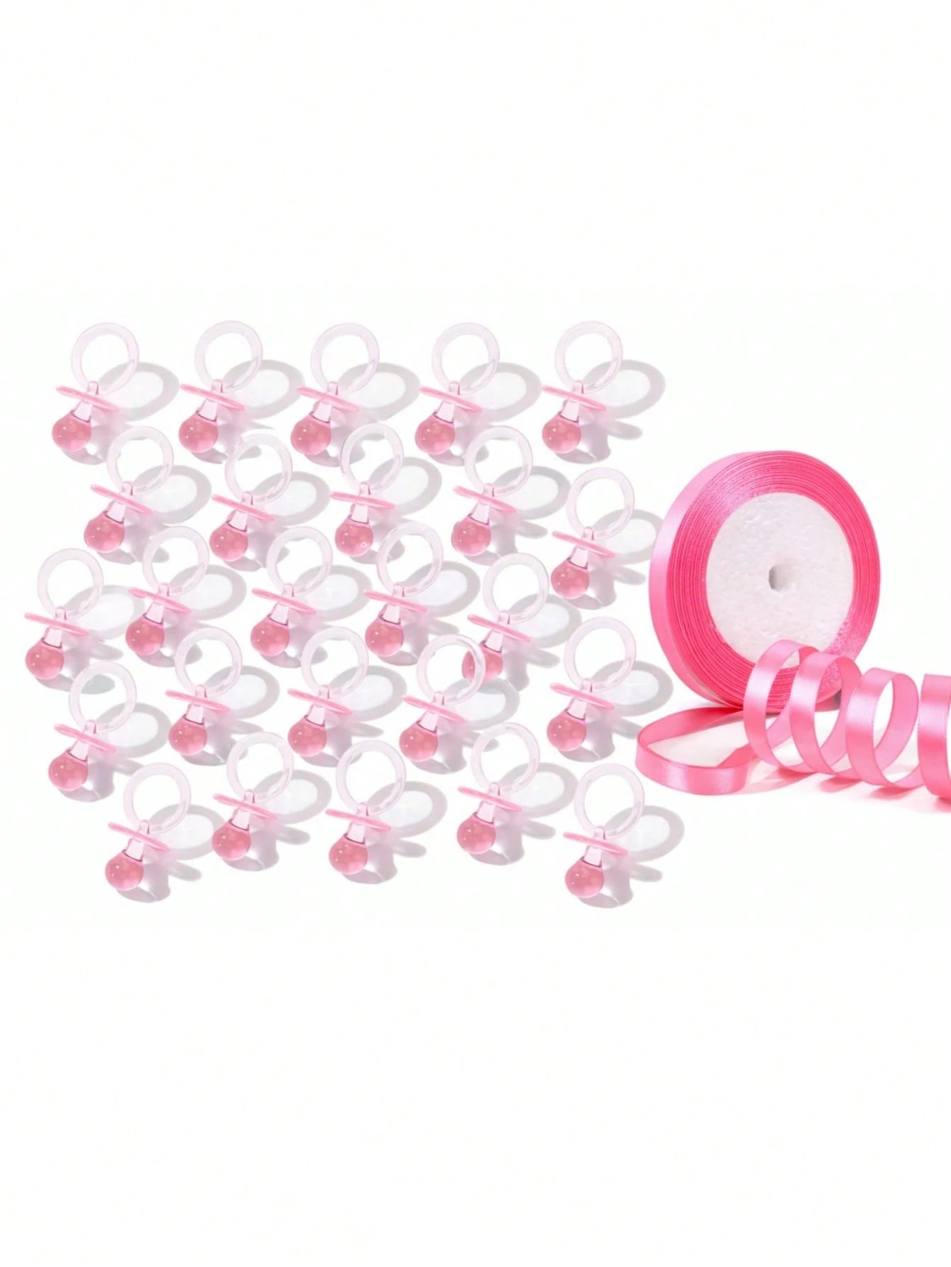 30pcs Large Plastic Pacifiers, Suitable For Baby Shower Party Decoration DIY, Gender Reveal Party Tabletop Decor/Scavenger Hunt Props (Pink, 2.75 Inches)