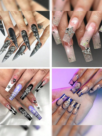 30pcs Random Gold & Pink Nail Charms, Style Shiny Crystal Nail Art Charms, 3D Heart Bow Star Cherry Crown Butterfly Flower Nail Decorations, Gold Nail Art Charms For Women And Girls, Nail DIY Supplies