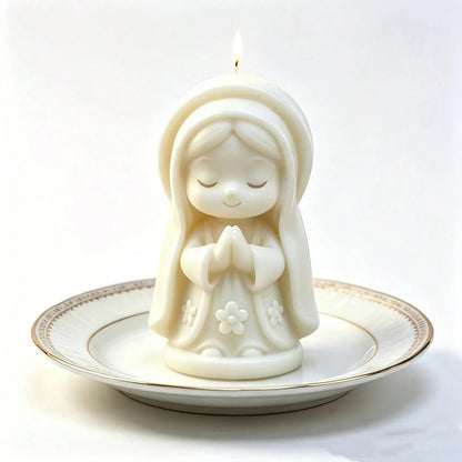 31pcs/10sets Baptism Gifts Virgin Mary Shaped Candles With Packaging Bags And Tags, Christian Baptism, Communion, Baby Shower Party Guest Favors, Church Event Use