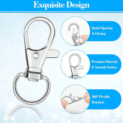 32mm Rotating Lobster Clasp Metal Key Ring Hook Clip, Suitable For Key Ring Making, DIY Crafts, Pet Collars