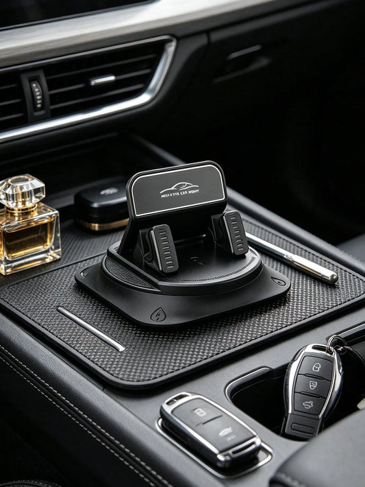 360° Rotatable Suction Cup Car Phone Holder, Universal Dashboard Navigation Mount, Non-Slip Silicone Adjustable Phone Stand, Waterproof Navigation Bracket, One-Hand Operation, Supports Horizontal And