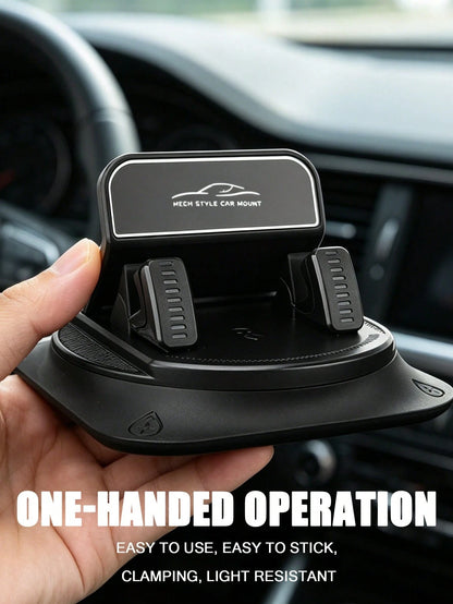 360° Rotatable Suction Cup Car Phone Holder, Universal Dashboard Navigation Mount, Non-Slip Silicone Adjustable Phone Stand, Waterproof Navigation Bracket, One-Hand Operation, Supports Horizontal And