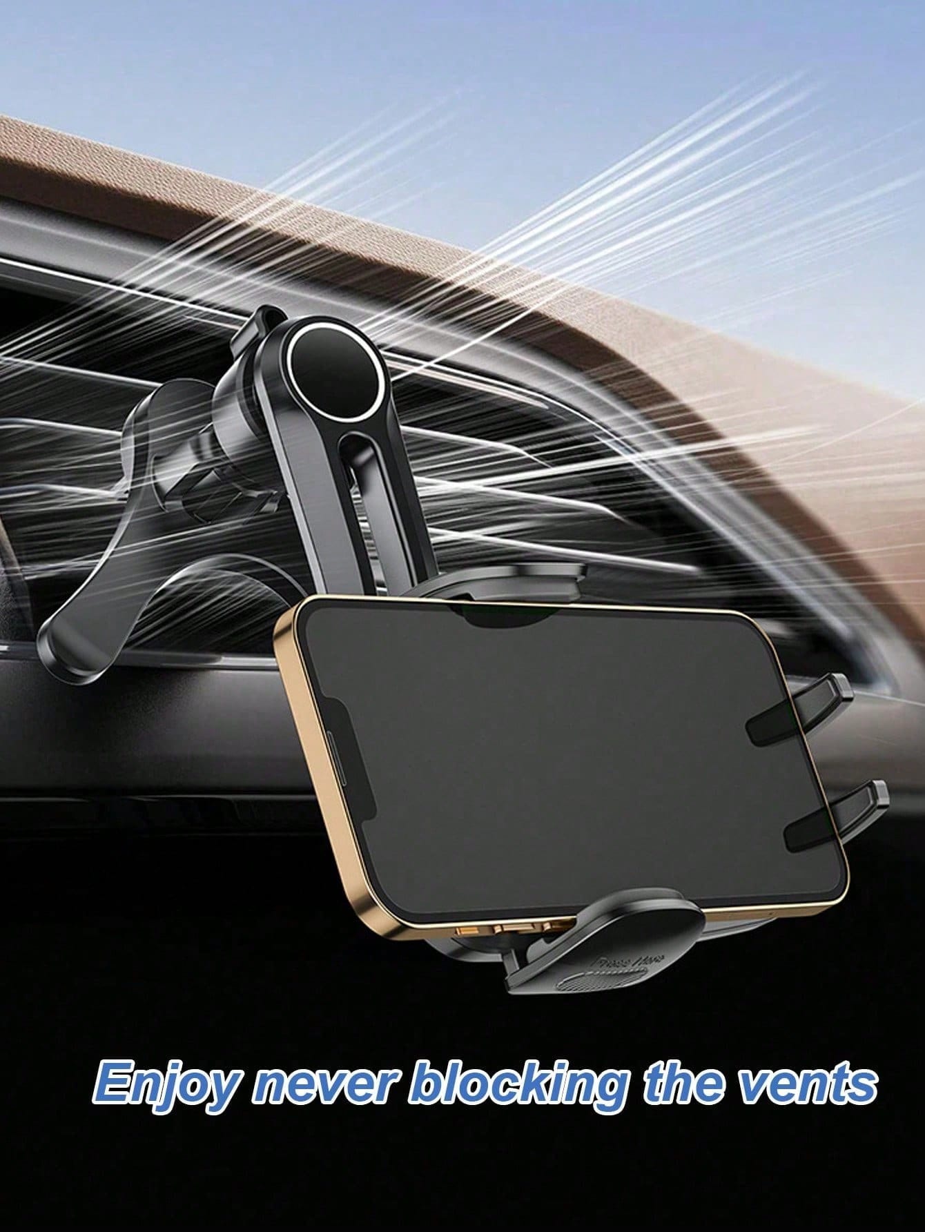 360° Rotatable Universal Car Phone Holder- Y-Shaped Adjustable Clip, Non-Blocking Air Circulation, Hands-Free Extension Phone Holder, Anti-Overheating, Suitable For All Smartphones