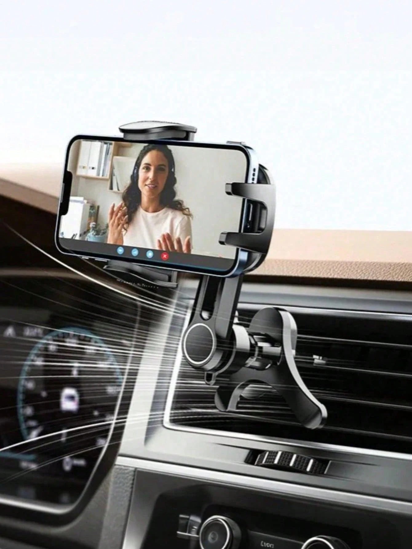 360° Rotatable Universal Car Phone Holder- Y-Shaped Adjustable Clip, Non-Blocking Air Circulation, Hands-Free Extension Phone Holder, Anti-Overheating, Suitable For All Smartphones