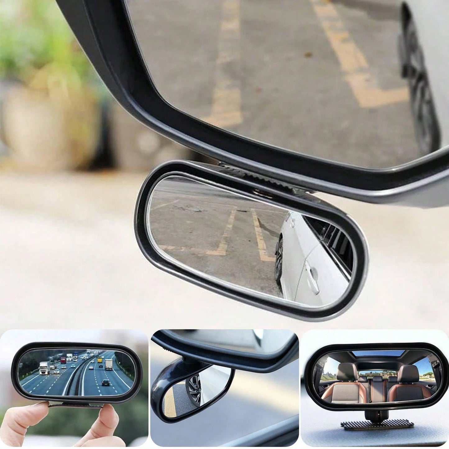 360° Rotating Blind Spot Mirror Universal Automotive Rearview Mirror High-Definition Wide-Angle Auxiliary Rearview Mirror