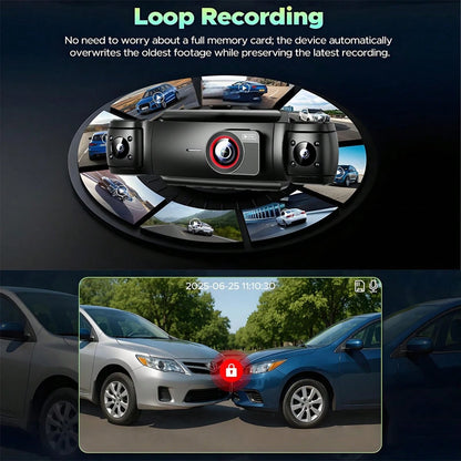 360° View 4 Channel 2K Dash Cam, Dash Camera For Cars Front And Rear Inside Left Right,FHD DVR Car Dashboard Camera With Loop Recording,3 Inch Display,Not Included SD Card
