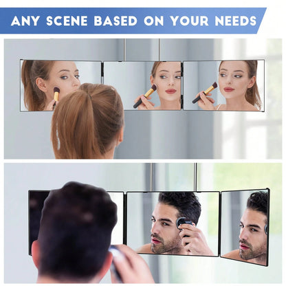 360 Viewing Angle Self Hair Cutting Mirror, Clear Anti-Fog HD Glass,Mother's Day Gift, Personal Care Mirror