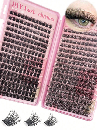 368pcs Single Lash Extensions, Lash Book, Cluster False Eyelashes, DIY Home Lash Extensions, Cluster False Eyelashes, Single Lash Extensions, False Eyelashes, Natural Vs. Voluminous Eyelashes, Lash Cl