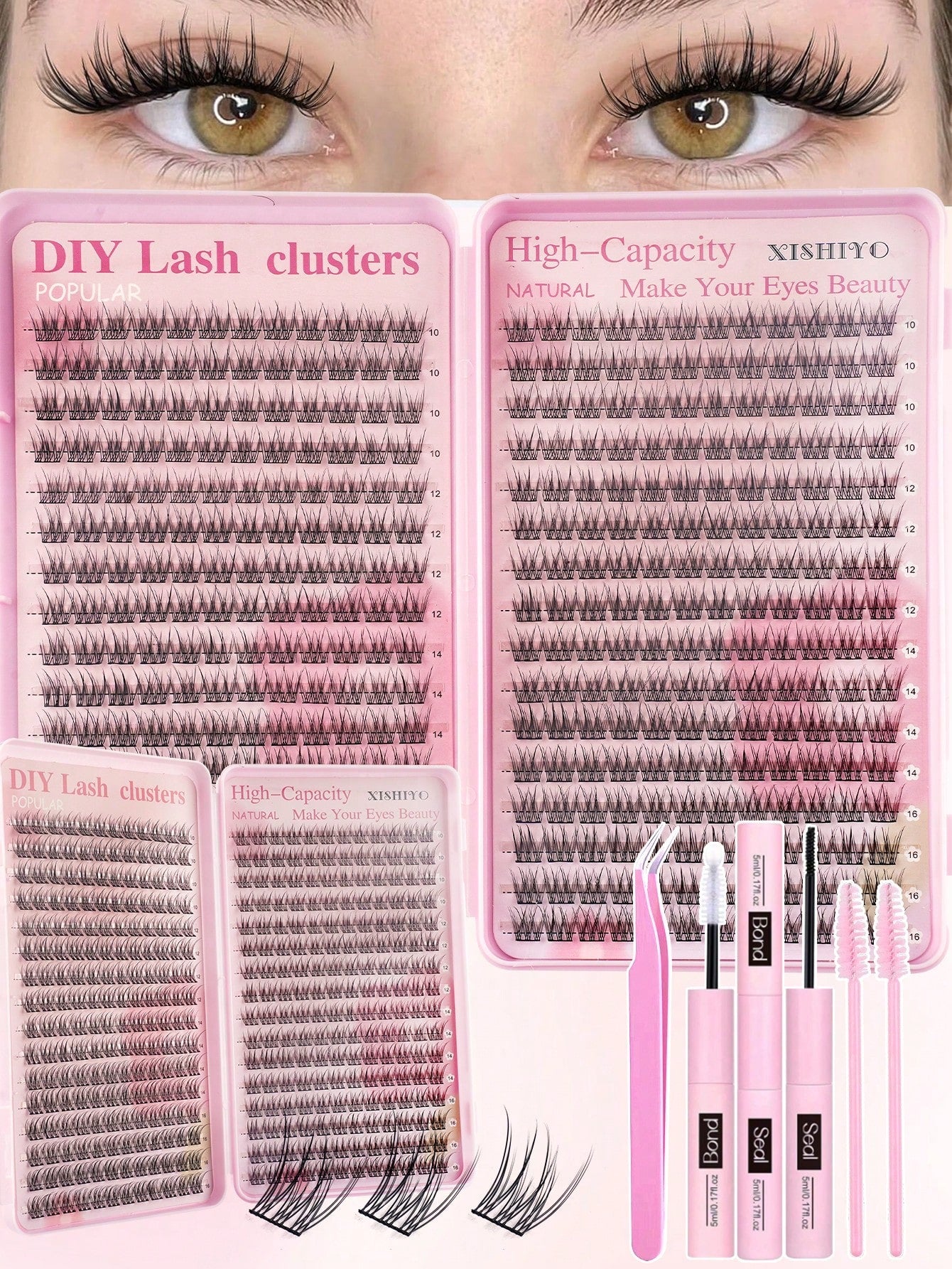 368pcs Single Lash Extensions, Lash Book, Cluster False Eyelashes, DIY Home Lash Extensions, Cluster False Eyelashes, Single Lash Extensions, False Eyelashes, Natural Vs. Voluminous Eyelashes, Lash Cl
