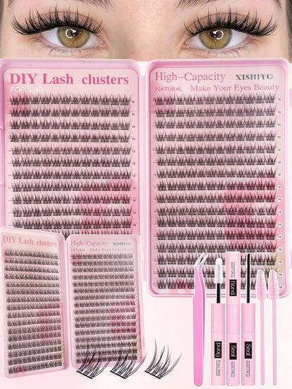 368pcs Single Lash Extensions, Lash Book, Cluster False Eyelashes, DIY Home Lash Extensions, Cluster False Eyelashes, Single Lash Extensions, False Eyelashes, Natural Vs. Voluminous Eyelashes, Lash Cl