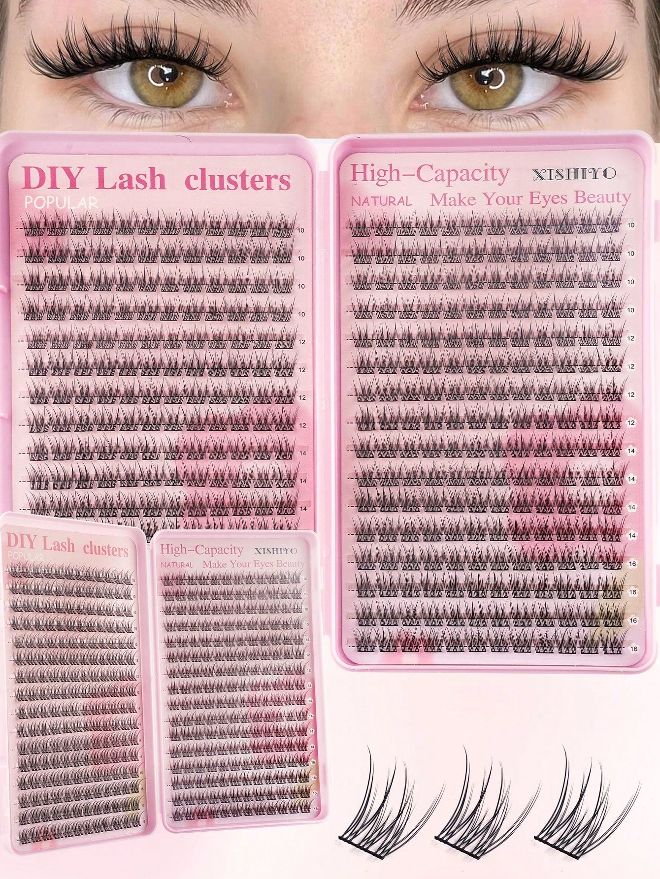 368pcs Single Lash Extensions, Lash Book, Cluster False Eyelashes, DIY Home Lash Extensions, Cluster False Eyelashes, Single Lash Extensions, False Eyelashes, Natural Vs. Voluminous Eyelashes, Lash Cl