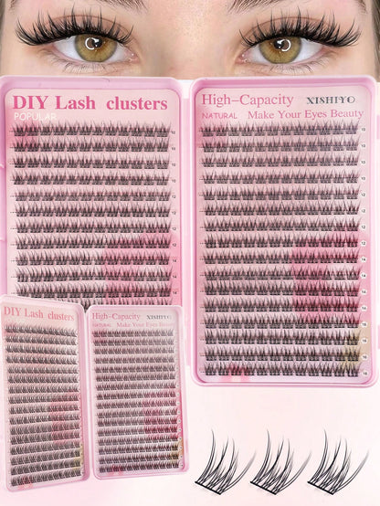 368pcs Single Lash Extensions, Lash Book, Cluster False Eyelashes, DIY Home Lash Extensions, Cluster False Eyelashes, Single Lash Extensions, False Eyelashes, Natural Vs. Voluminous Eyelashes, Lash Cl
