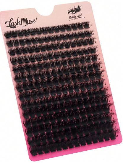 392PCS/196PCS Lash Clusters Kit 150D Faux Mink DIY Lash Extension, D Curl Individual Lash Clusters, With Lash Glue, Tweezers For Daily, Wedding, Cosplay, Halloween, Thanksgiving, Christmas Individual