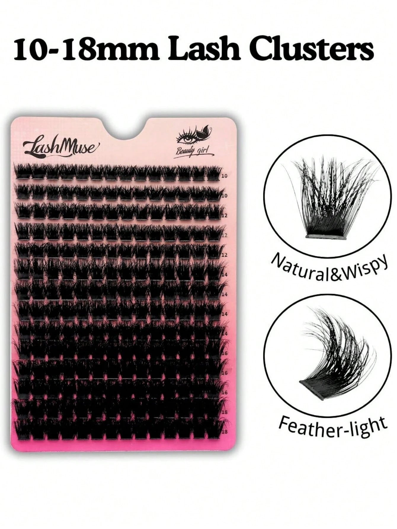 392PCS/196PCS Lash Clusters Kit 150D Faux Mink DIY Lash Extension, D Curl Individual Lash Clusters, With Lash Glue, Tweezers For Daily, Wedding, Cosplay, Halloween, Thanksgiving, Christmas Individual