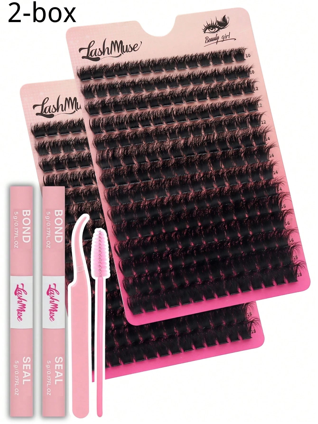 392PCS/196PCS Lash Clusters Kit 150D Faux Mink DIY Lash Extension, D Curl Individual Lash Clusters, With Lash Glue, Tweezers For Daily, Wedding, Cosplay, Halloween, Thanksgiving, Christmas Individual