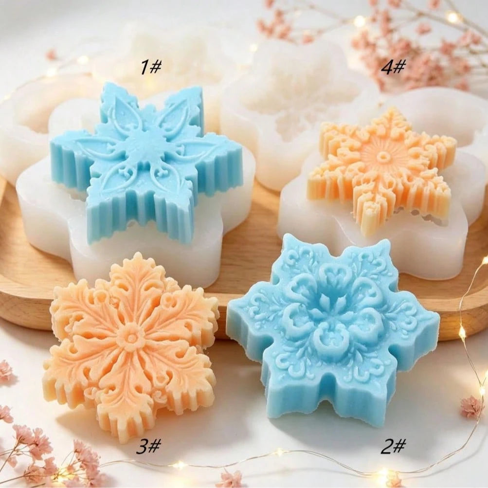 3D Creative Halloween Snowflake Shaped DIY Silicone Mold For Aromatherapy Candles, Resin Crafts, Plaster Decor