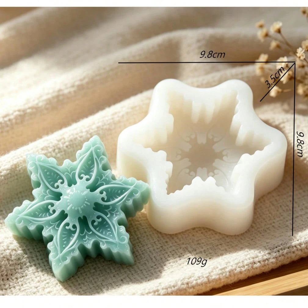 3D Creative Halloween Snowflake Shaped DIY Silicone Mold For Aromatherapy Candles, Resin Crafts, Plaster Decor