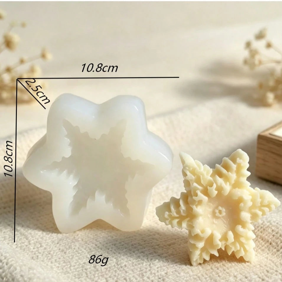 3D Creative Halloween Snowflake Shaped DIY Silicone Mold For Aromatherapy Candles, Resin Crafts, Plaster Decor