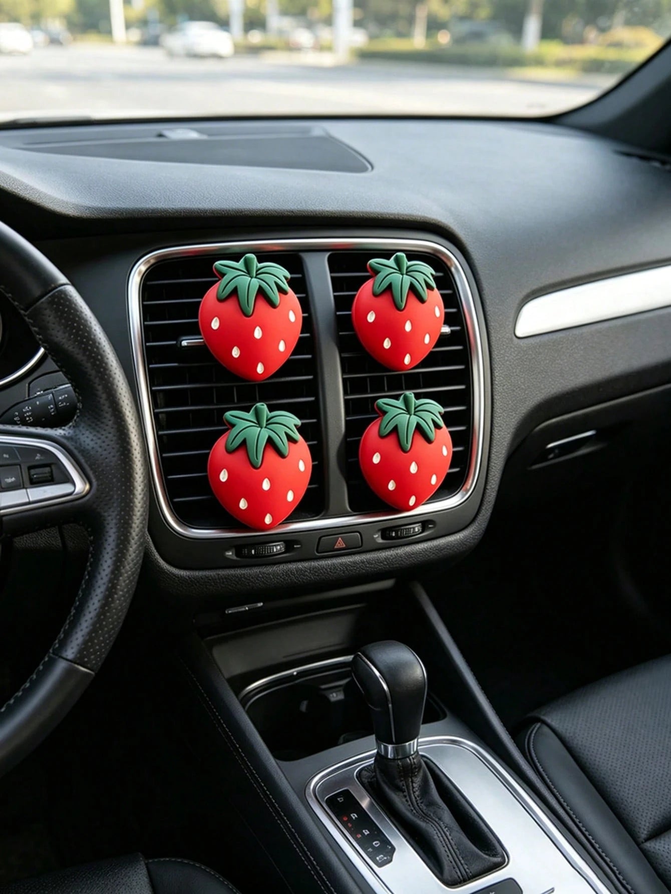 3D Strawberry Car Air Vent Decor, Creative Car Aromatherapy Clip, Girly Car Interior Accessory, Fresh Strawberry Car Vent Clip, Fruit Car Aromatherapy Decor Clip, Sweet Car Interior Ornament, Without