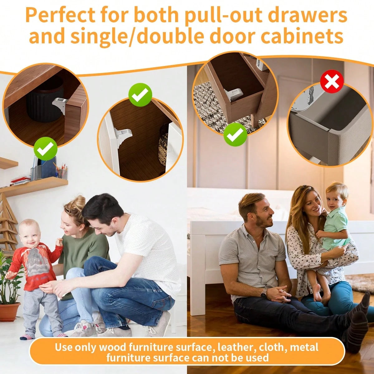 3M 1 Set Of 34pcs (14 Locks + 2 Keys + 2 Installation Brackets) Magnetic Cabinet Door Locks, Child Magnetic Locks, Baby Proofing Cabinet Locks, Magic Locks