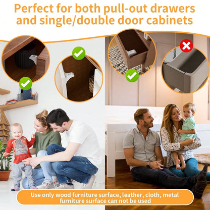 3M 1 Set Of 34pcs (14 Locks + 2 Keys + 2 Installation Brackets) Magnetic Cabinet Door Locks, Child Magnetic Locks, Baby Proofing Cabinet Locks, Magic Locks