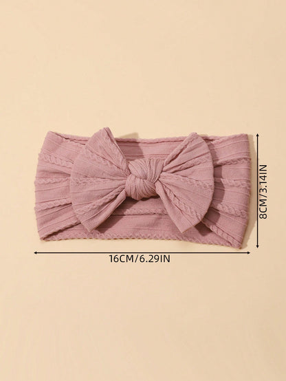 3pcs/5pcs Set Cute Baby Girl Headbands, Nylon Elastic Soft Comfortable Bow Hairbands For Daily Use