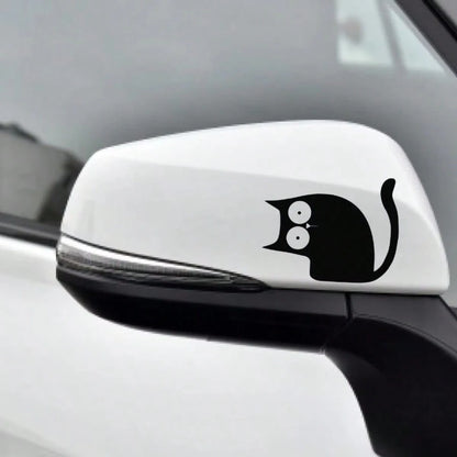3pcs Cute Cat Peeking Car Stickers, Vinyl Waterproof & Sun-Resistant, Suitable For Car Rearview Mirror, Makeup Mirror, Mirror, Phone Case, Laptop Scratch Cover Decorative Stickers