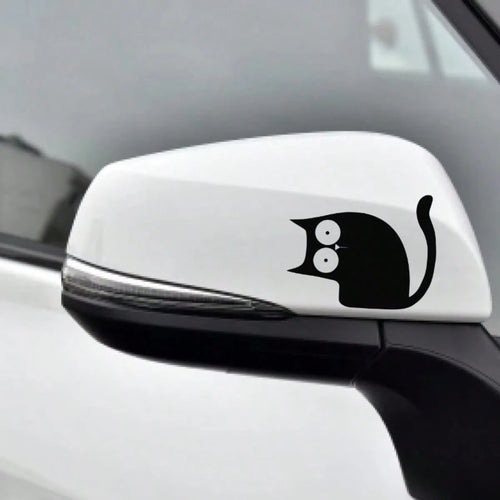 3pcs Cute Cat Peeking Car Stickers, Vinyl Waterproof & Sun-Resistant, Suitable For Car Rearview Mirror, Makeup Mirror, Mirror, Phone Case, Laptop Scratch Cover Decorative Stickers