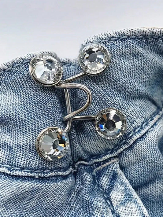 3pcs Cute Daisy Waist Cincher Clips, Suitable For Jeans, Skirts, Pants, Collars, Unisex, High-Quality Metal Material, Durable, Fashionable Detachable Pant Clips, Can Be Used As Bag Accessories, Suitab