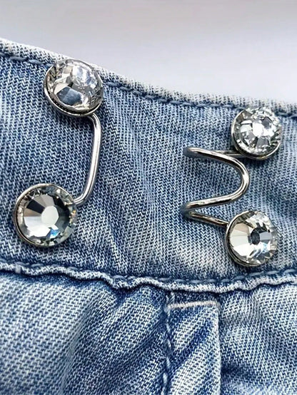 3pcs Cute Daisy Waist Cincher Clips, Suitable For Jeans, Skirts, Pants, Collars, Unisex, High-Quality Metal Material, Durable, Fashionable Detachable Pant Clips, Can Be Used As Bag Accessories, Suitab