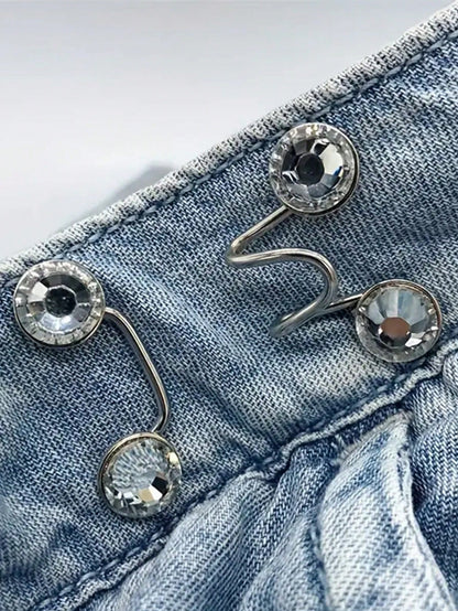 3pcs Cute Daisy Waist Cincher Clips, Suitable For Jeans, Skirts, Pants, Collars, Unisex, High-Quality Metal Material, Durable, Fashionable Detachable Pant Clips, Can Be Used As Bag Accessories, Suitab