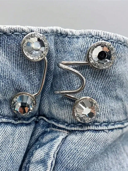 3pcs Cute Daisy Waist Cincher Clips, Suitable For Jeans, Skirts, Pants, Collars, Unisex, High-Quality Metal Material, Durable, Fashionable Detachable Pant Clips, Can Be Used As Bag Accessories, Suitab