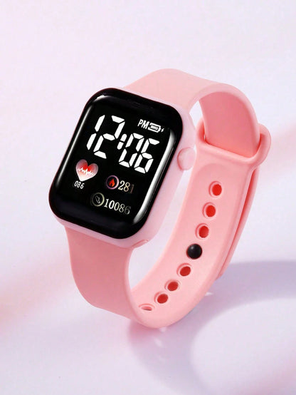 3pcs Cute & Fashionable Kids Electronic Watch Set With Pink PU Leather Wallet And Heart-Shaped Bracelet, Luminous Digital Watch, Suitable For Girls, Versatile For Daily Wear And Parties, Great Gift Fo