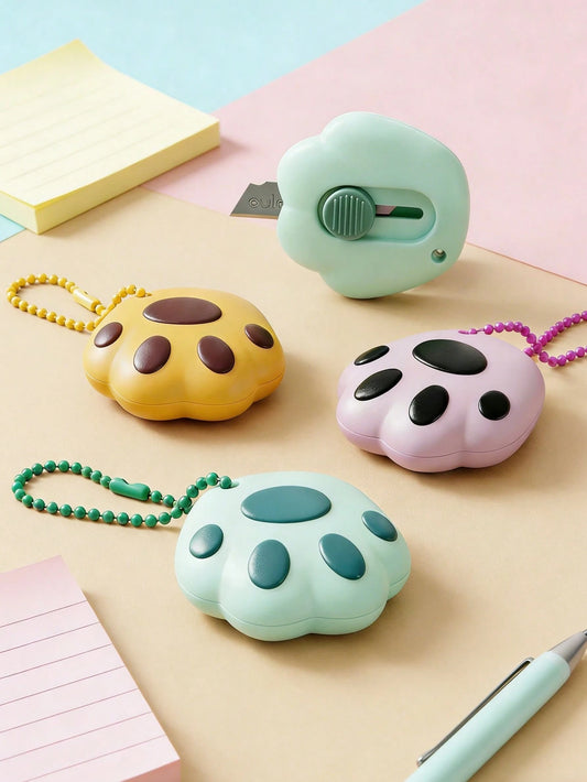 3pcs Mini Portable Paper Cutter, Cat Paw Shaped Box Opener Suitable For Home, Office, School, Crafts And Packaging, Essential Stationery