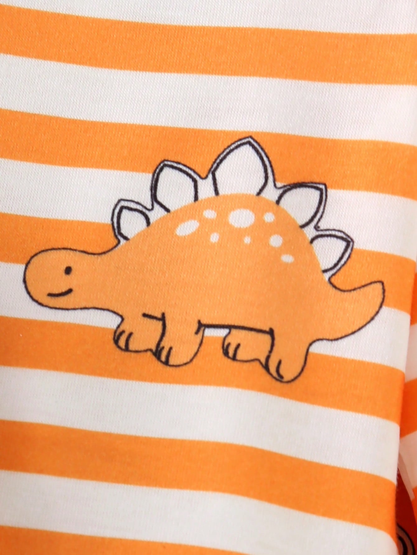 3pcs/Set Baby Boy Long Sleeve Romper With Snap Crotch, Striped Dinosaur Print, Basic Fashion Cute Design, Suitable For Spring Summer Autumn Casual Daily Wear And Outings