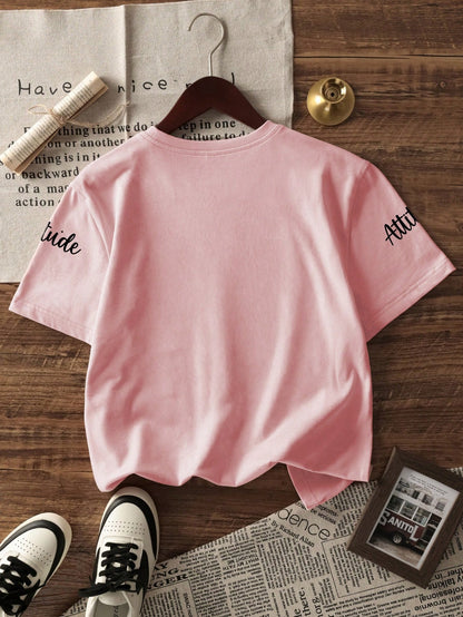 3pcs/Set Girls Casual Printed Round Neck Short Sleeve T-Shirts, Summer Baby Girl Clothing- Eye-Catching T-Shirts That Bring Joy And Happiness To Every Child!