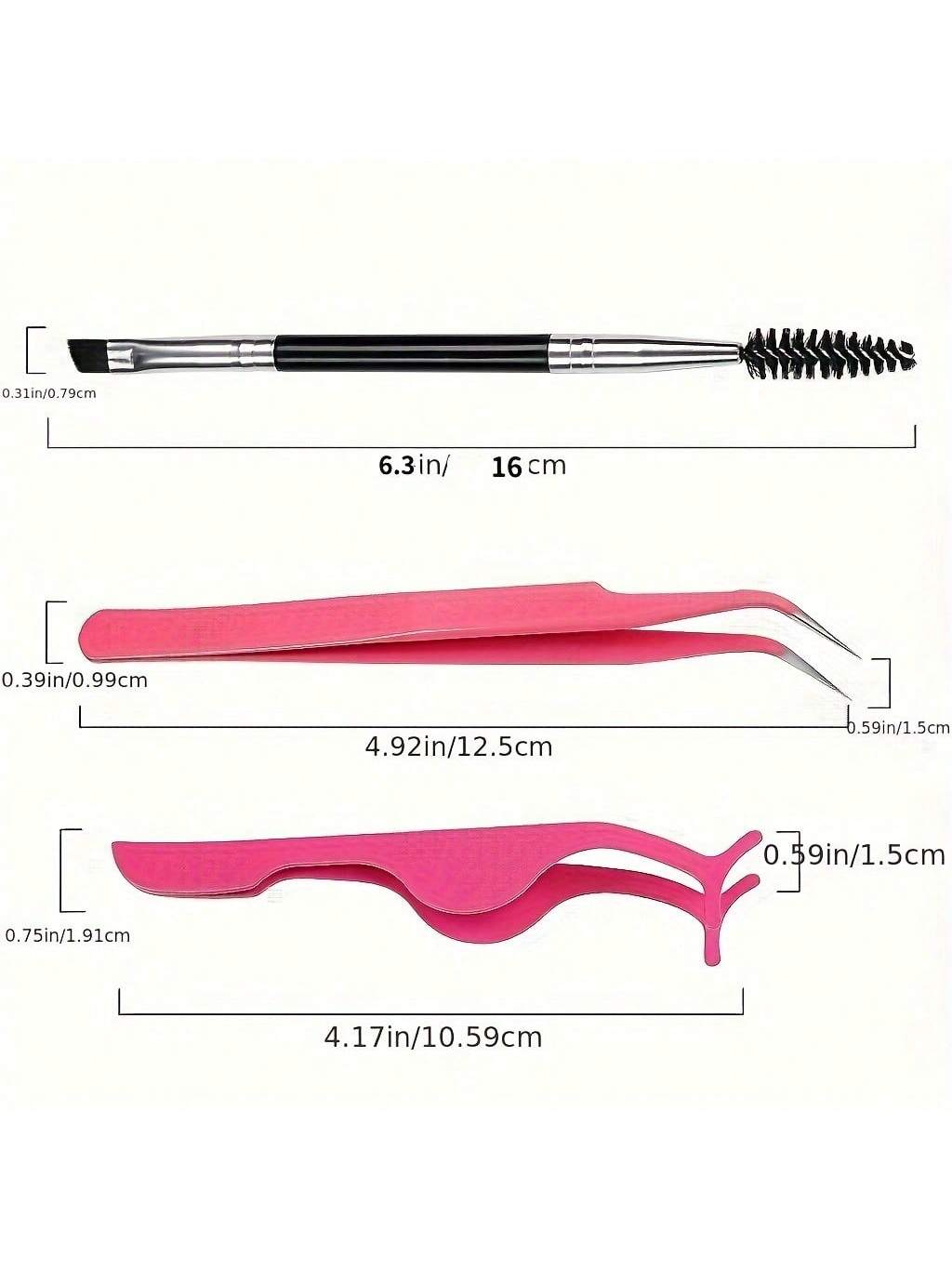 3pcs/Set With Box, Curved Tip Tweezers, Lash Curler And Lash Brush, Combination Of Curved Tweezers And Curved Lash Curler To Better Meet Multi-Level Lash Extension Needs For An Improved Experience