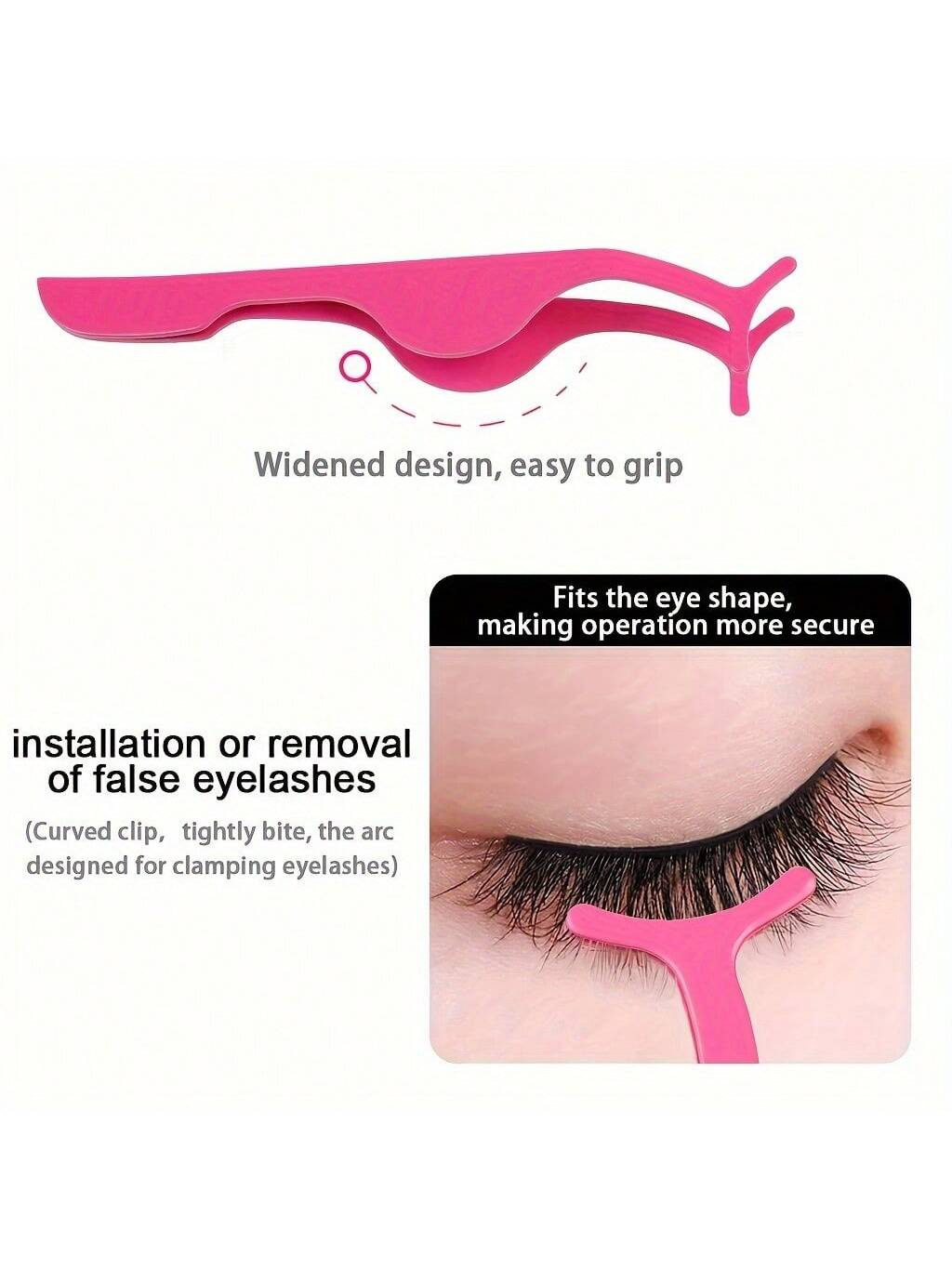 3pcs/Set With Box, Curved Tip Tweezers, Lash Curler And Lash Brush, Combination Of Curved Tweezers And Curved Lash Curler To Better Meet Multi-Level Lash Extension Needs For An Improved Experience