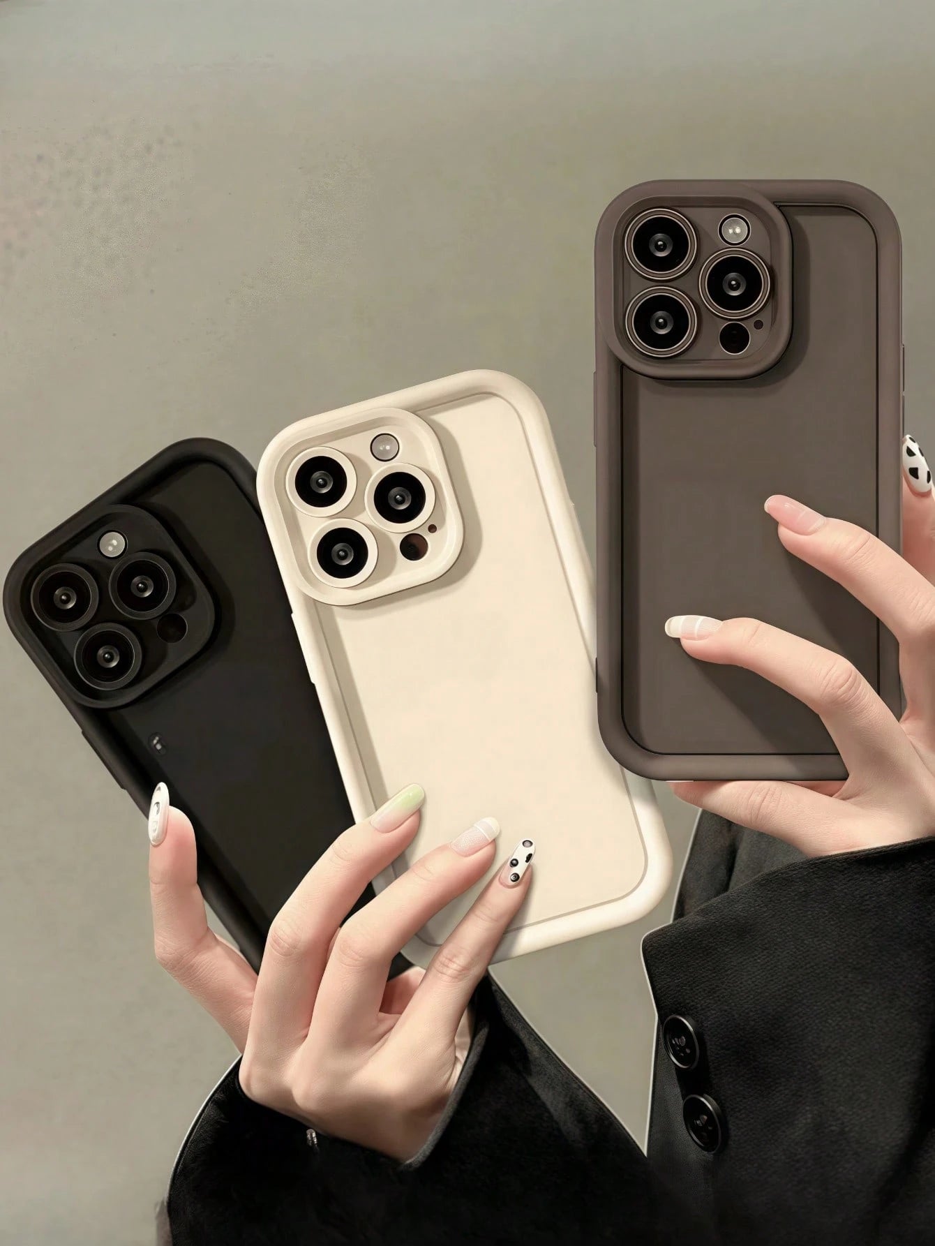 3pcs Solid Color Minimalist Anti-Drop Phone Case Compatible With Apple 17, 16, 15, 14, 13, 12, 11 Pro Max, Air, Applicable To Series