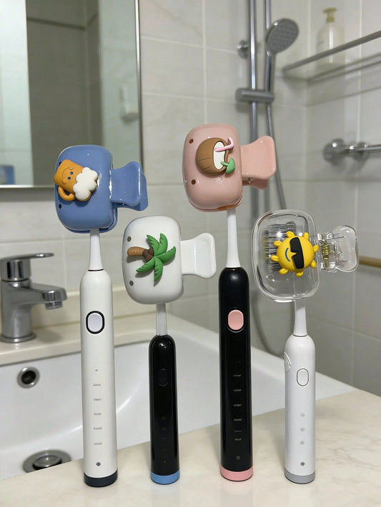 4/1 Beach Series Toothbrush Holder- Dopamine Infused Toothbrush Travel Storage Set- Dust-Proof Toothbrush Protective Case, Suitable For Home/Travel, Toothbrush Cover, Toothbrush Box