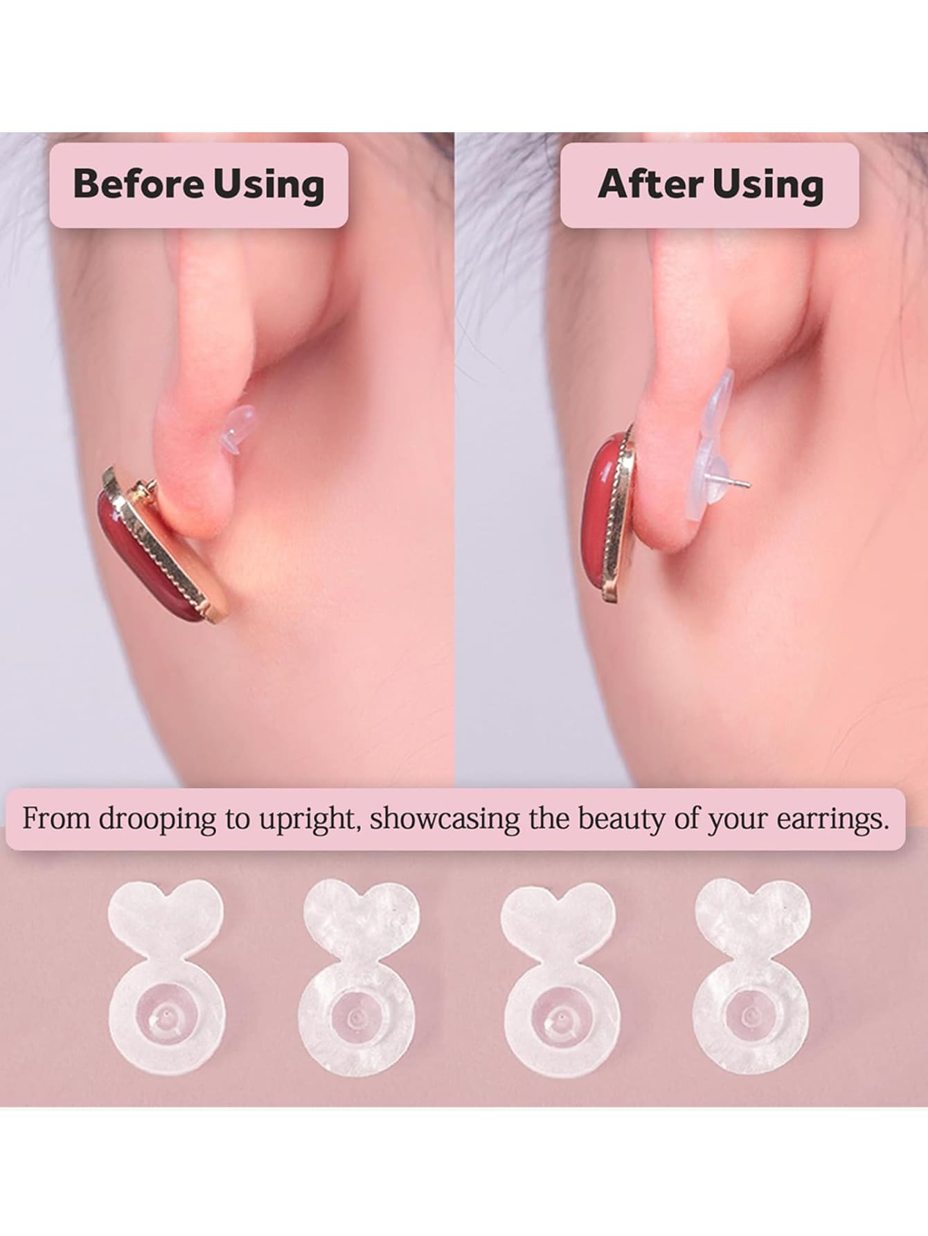 4/8/10/12/14pcs Rubber Earring Backs Silicone Anti-Drop Anti-Slip Earring Backs Suitable For Dangle Earrings Large Earrings And Ear Lobe Replacement