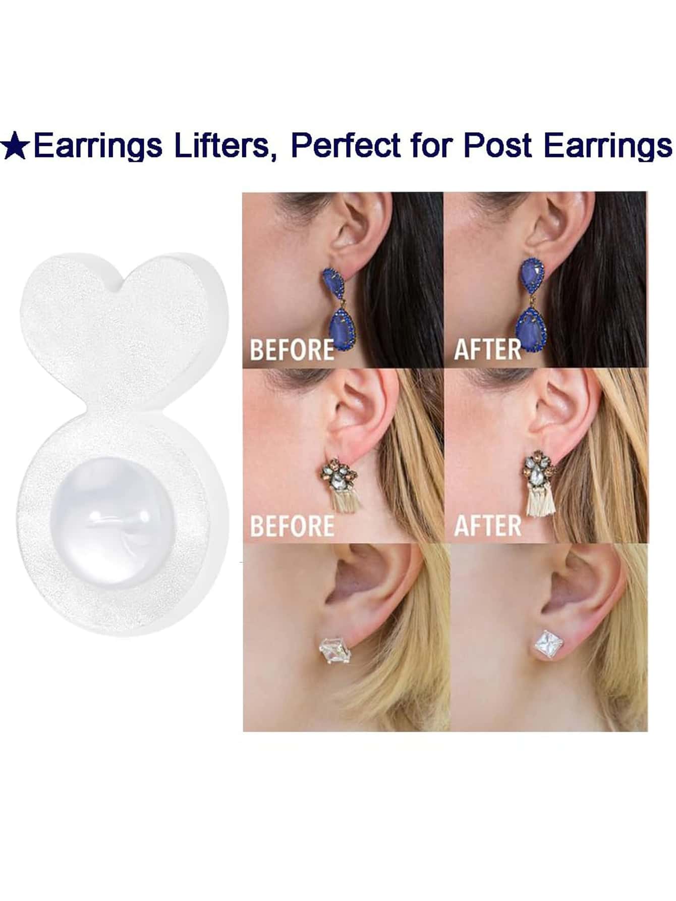 4/8/10/12/14pcs Rubber Earring Backs Silicone Anti-Drop Anti-Slip Earring Backs Suitable For Dangle Earrings Large Earrings And Ear Lobe Replacement